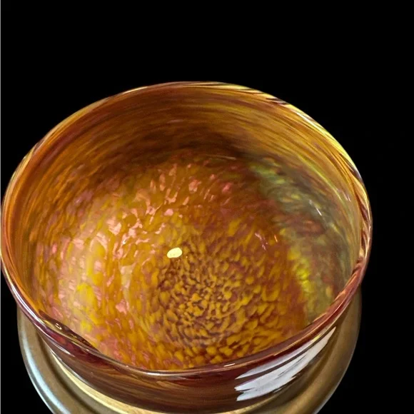 Stunning Handblown signed 2003 Vibrant Swirled Glass Bowl. (9-M) - Picture 2 of 6